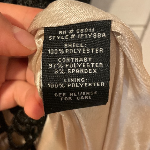 JAX satin cream & black cocktail dress - Picture 4 of 5